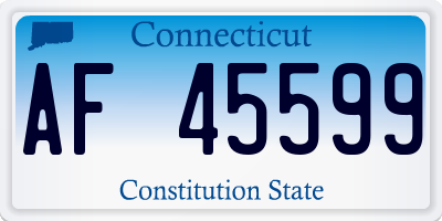 CT license plate AF45599