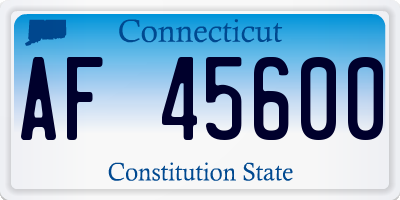 CT license plate AF45600