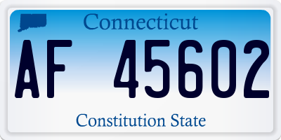 CT license plate AF45602