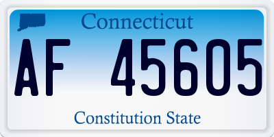 CT license plate AF45605