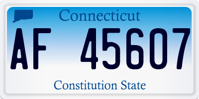 CT license plate AF45607
