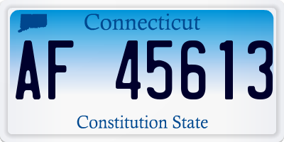 CT license plate AF45613
