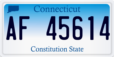 CT license plate AF45614