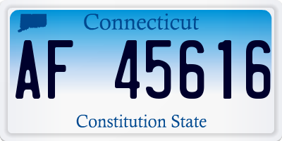 CT license plate AF45616
