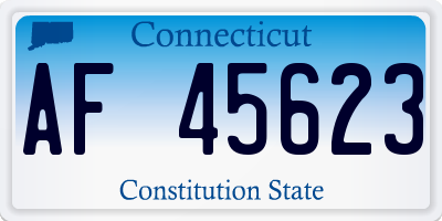 CT license plate AF45623