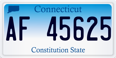 CT license plate AF45625