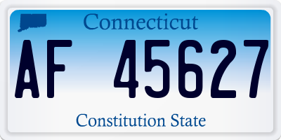 CT license plate AF45627