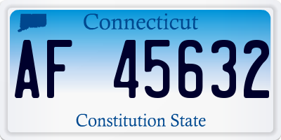 CT license plate AF45632