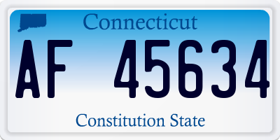 CT license plate AF45634