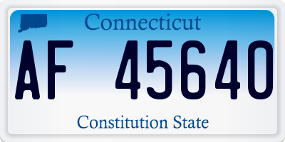 CT license plate AF45640