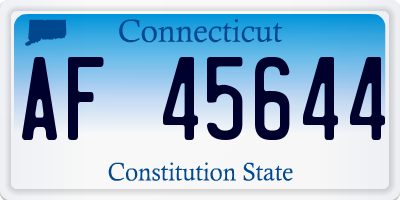 CT license plate AF45644