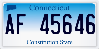 CT license plate AF45646