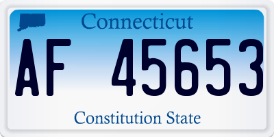 CT license plate AF45653