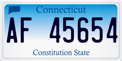 CT license plate AF45654