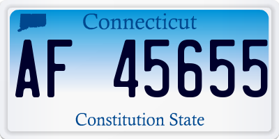 CT license plate AF45655