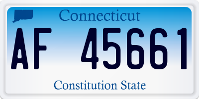 CT license plate AF45661