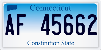 CT license plate AF45662