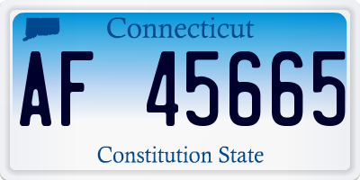 CT license plate AF45665