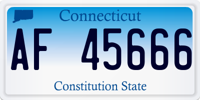 CT license plate AF45666