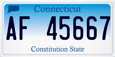CT license plate AF45667