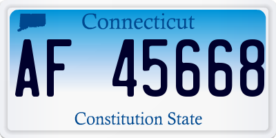 CT license plate AF45668