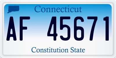 CT license plate AF45671