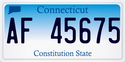 CT license plate AF45675