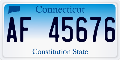 CT license plate AF45676