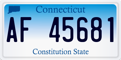 CT license plate AF45681