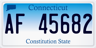 CT license plate AF45682
