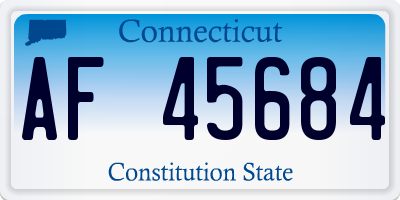 CT license plate AF45684