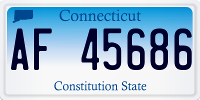 CT license plate AF45686