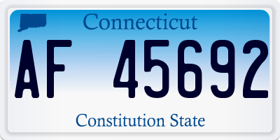 CT license plate AF45692