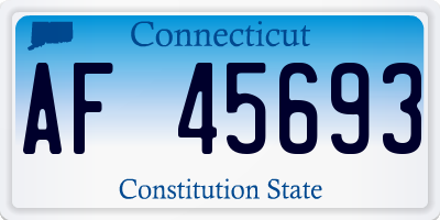 CT license plate AF45693