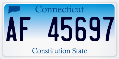 CT license plate AF45697