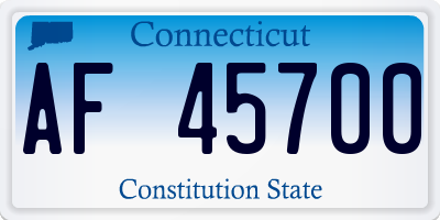 CT license plate AF45700