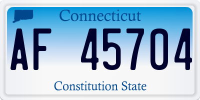 CT license plate AF45704