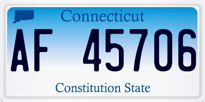 CT license plate AF45706