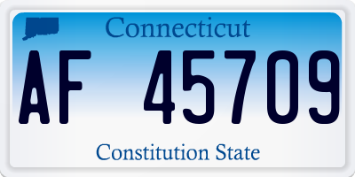 CT license plate AF45709