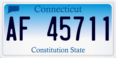 CT license plate AF45711
