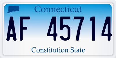 CT license plate AF45714