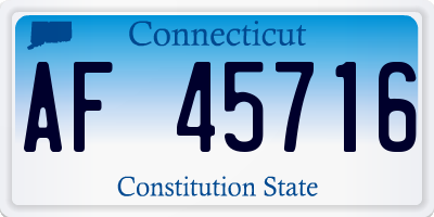 CT license plate AF45716