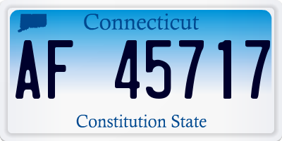CT license plate AF45717