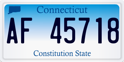 CT license plate AF45718