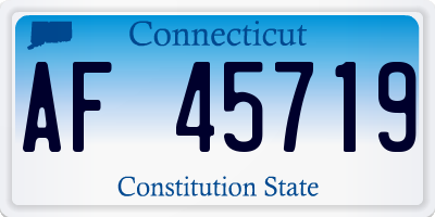 CT license plate AF45719