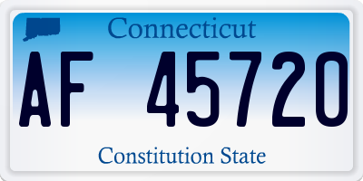 CT license plate AF45720