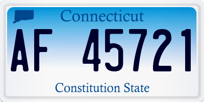 CT license plate AF45721