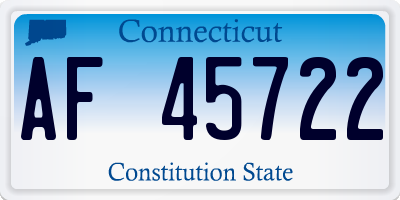 CT license plate AF45722