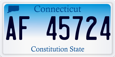 CT license plate AF45724