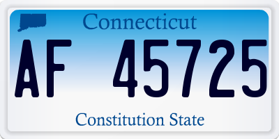 CT license plate AF45725